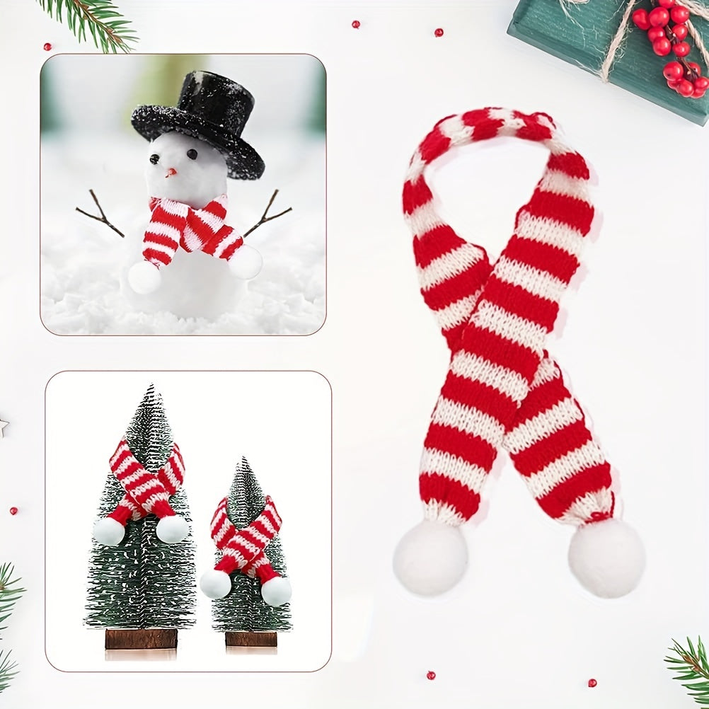 10pcs Mini Christmas Scarf Wine Bottle Knitted Scarf Doll Christmas Decor