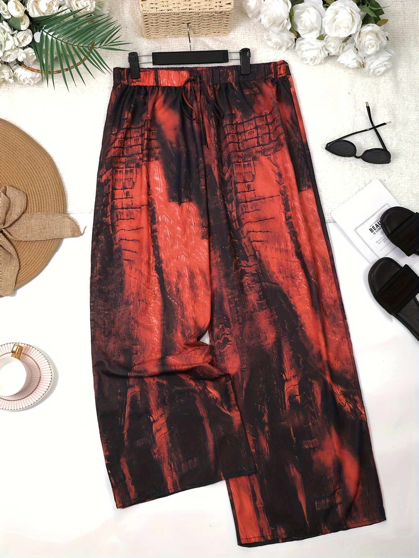  Tie Dye High Rise Wide Leg Pants