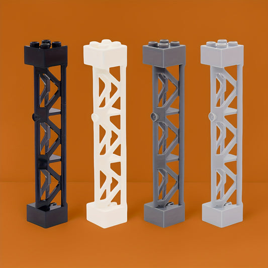 8 ABS Building Blocks 2x2x10 Support Poles and Brackets