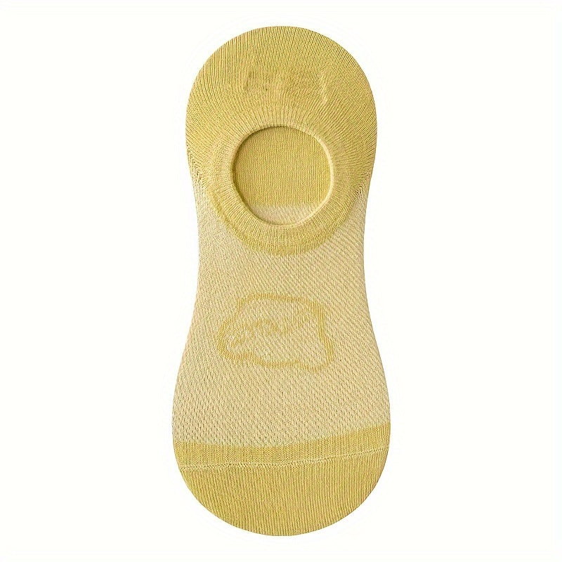 8 Pairs Cartoon Bear Print Socks Soft & Lightweight Low Cut Ankle Socks
