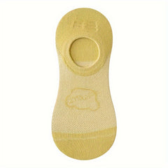 8 Pairs Cartoon Bear Print Socks Soft & Lightweight Low Cut Ankle Socks