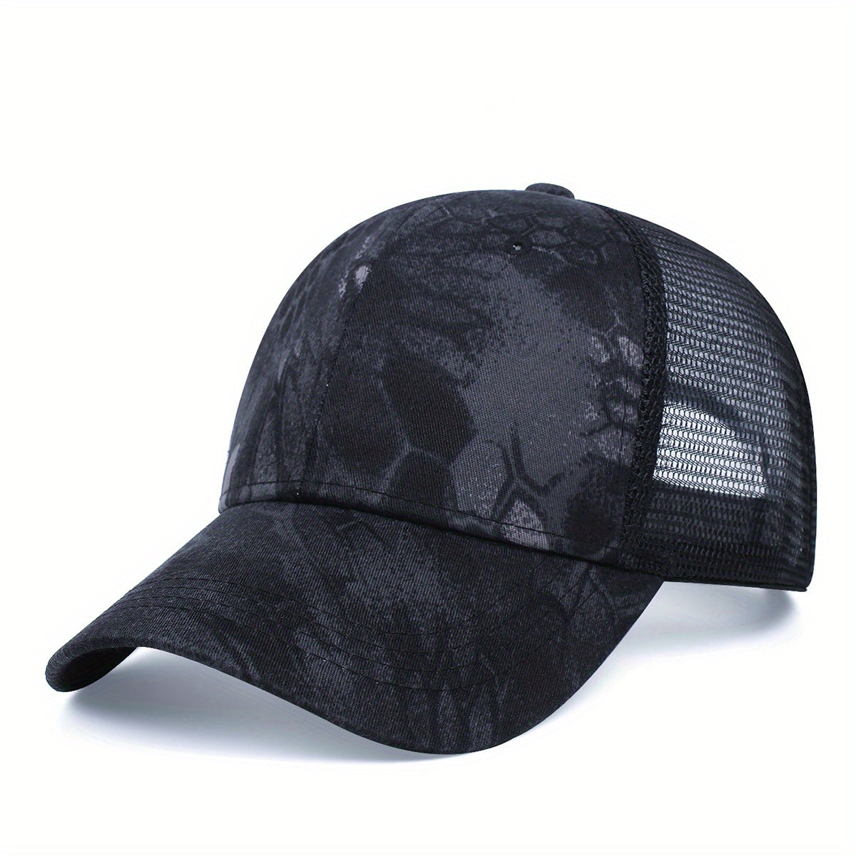 Men's Camouflage Net Flat Brim Trucker Cap