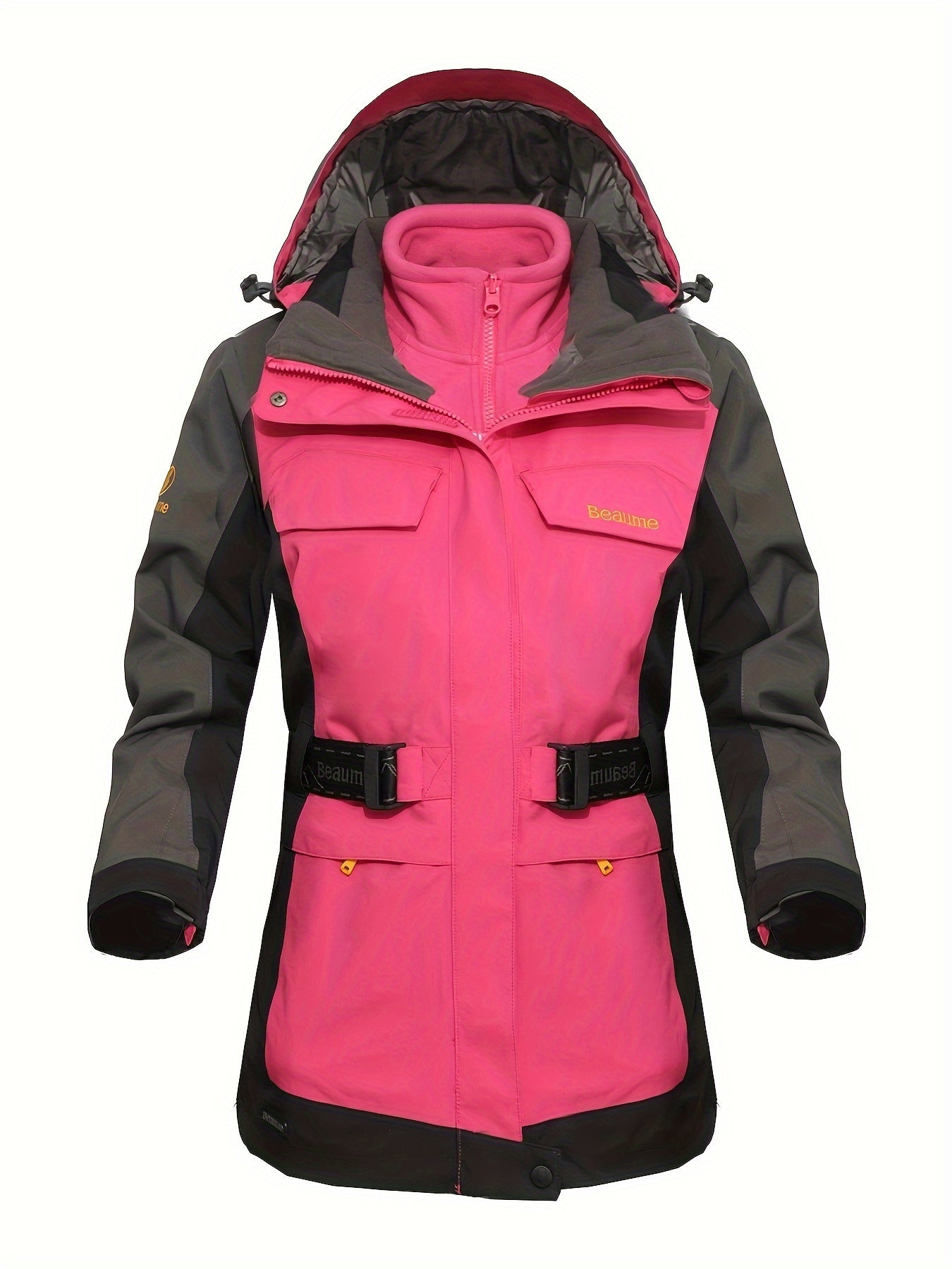 Women's 3-in-1 Winter Ski Jacket Thermal Hooded Windproof Sports Coat