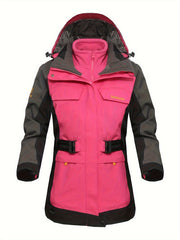Women's 3-in-1 Winter Ski Jacket Thermal Hooded Windproof Sports Coat