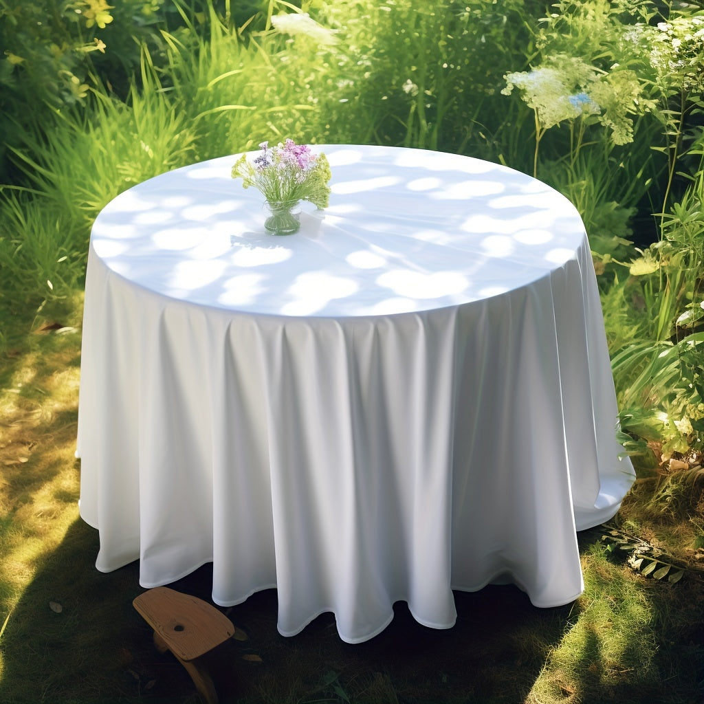 Waterproof Round Tablecloth for Picnic or Party, Rectangle Style Table Cover