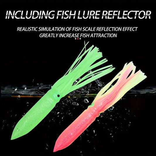 10pcs Luminous Squid Soft Baits 12 Inches Sea Fishing Bait