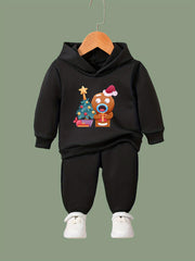 Girls Cartoon Biscuit Hoodie Sweatshirt and Sweatpants Set