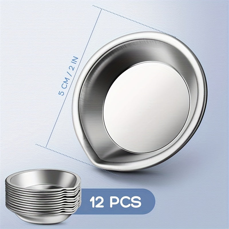 12pcs Stainless Steel Paint Palette for Students