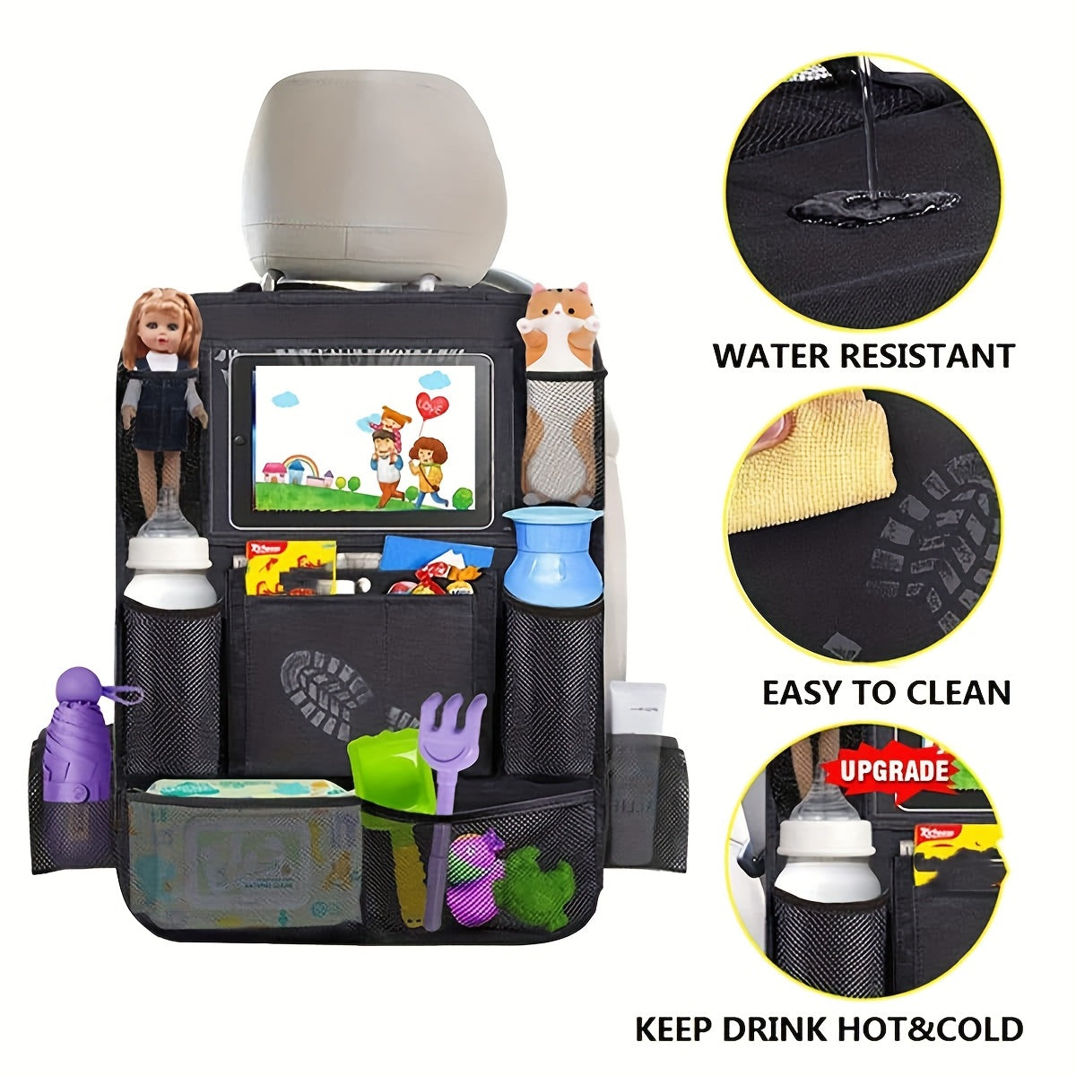 Car Seat Back Organizer Pockets Hanging Bag Versatile Snack Organizer