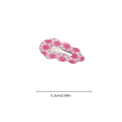 Plaid Snap Clip Wavy Hair Clip For Side Hair Bangs
