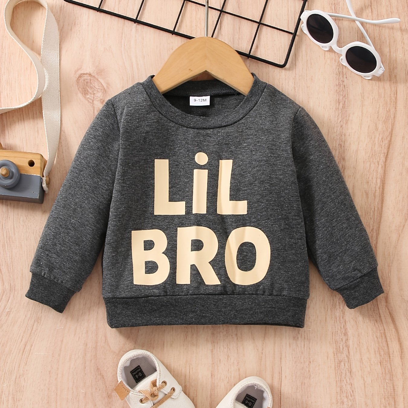 Baby Boys LiLBRO Print Active Pullover Sweatshirt Long Sleeve Crew Neck