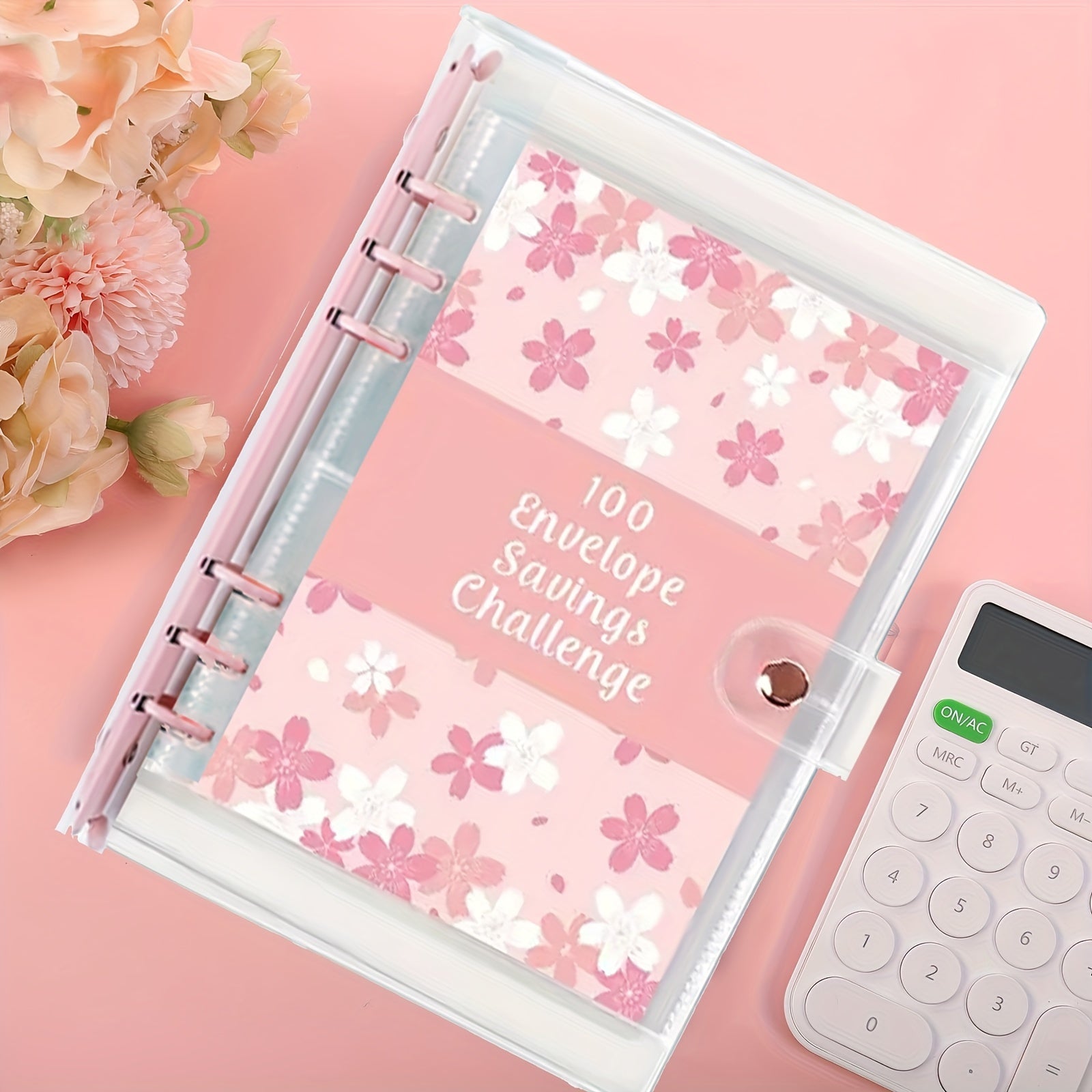 100 Envelopes Money Saving Challenge Binder with Laminated Tracker Sheet