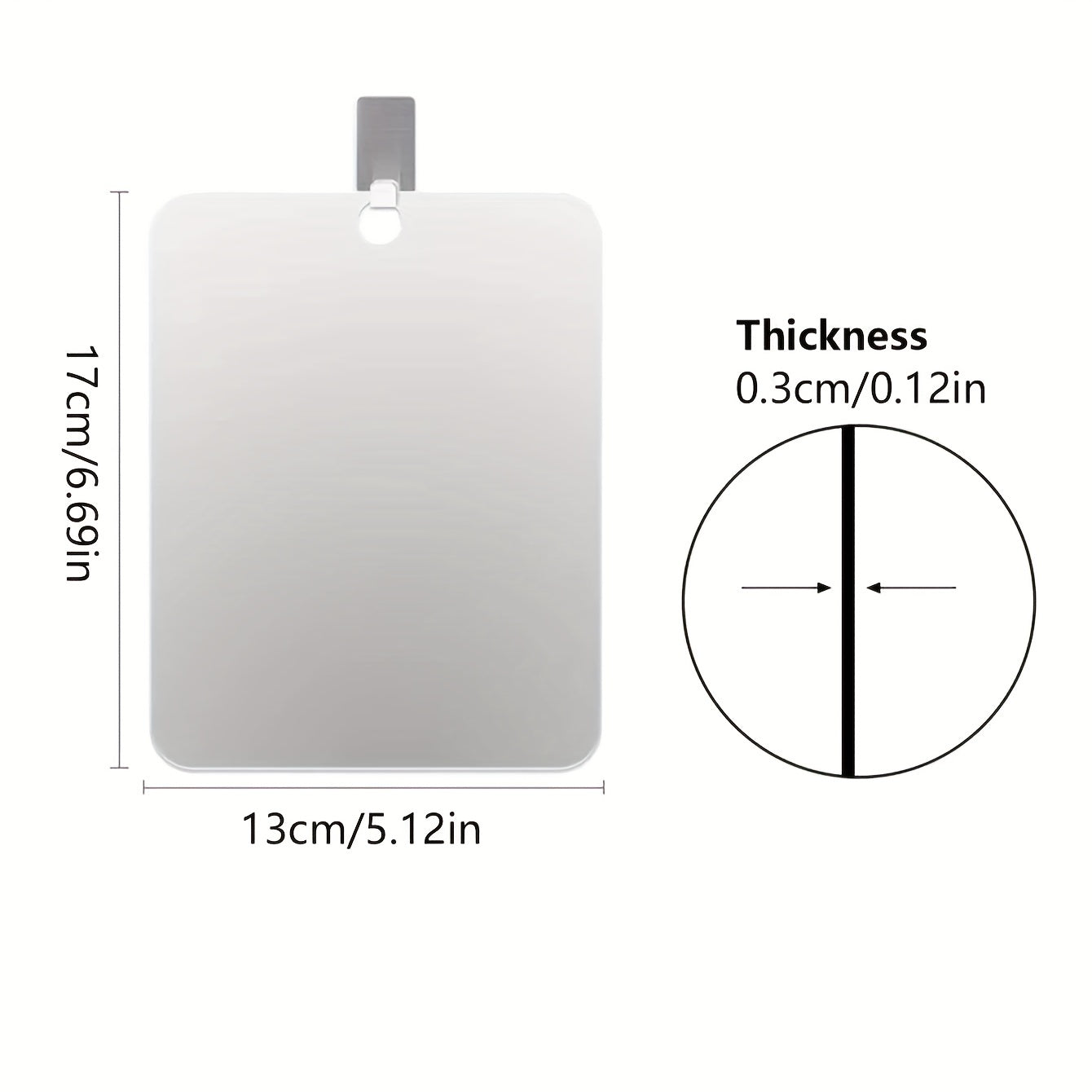 Fogless Shower Mirror for Shaving - Wall Hanging Bathroom Mirror