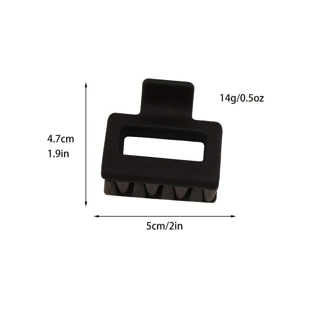 6pcs Small Hair Claw Hollow Rectangle Shape Non-slip Ponytail Holder