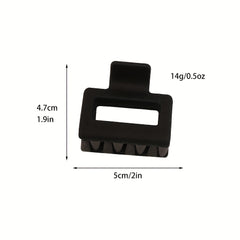 6pcs Small Hair Claw Hollow Rectangle Shape Non-slip Ponytail Holder