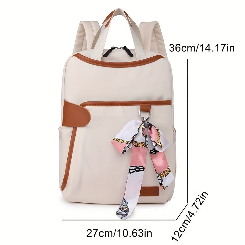 Large Capacity Backpack with Silk Scarf for Outdoor Travel