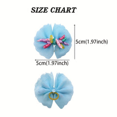 5pcs Lace Pet Bow for Dogs Stylish Pet Headwear