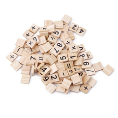 100pcs Alphabet Wooden Squares Jigsaw Puzzle Game Letter Wood