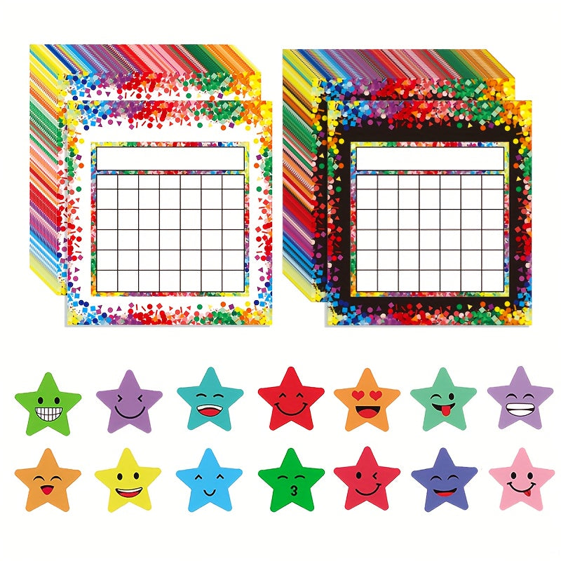10 Packs Classroom Incentive Chart with 600 Star Stickers