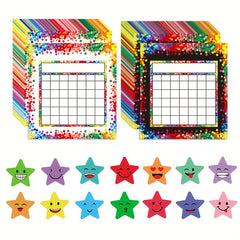 10 Packs Classroom Incentive Chart with 600 Star Stickers