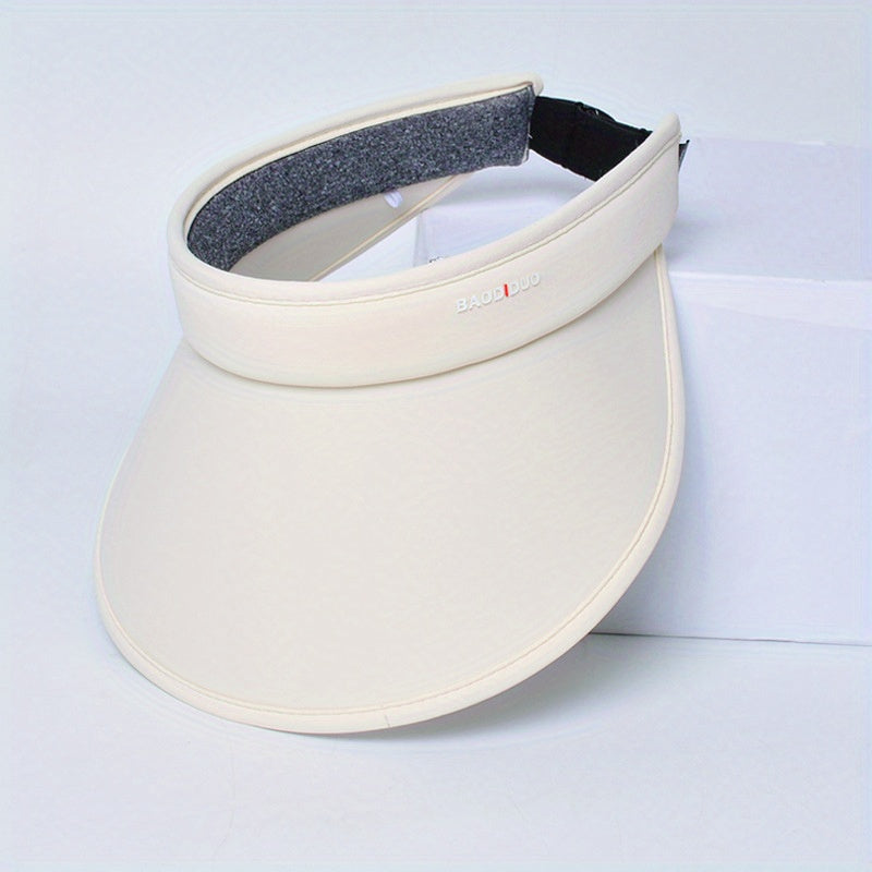 Solid Visor Hat Casual Ponytail Sun Hat UV Protection Foldable