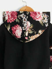 Vintage Floral Graphic Hoodie for Girls