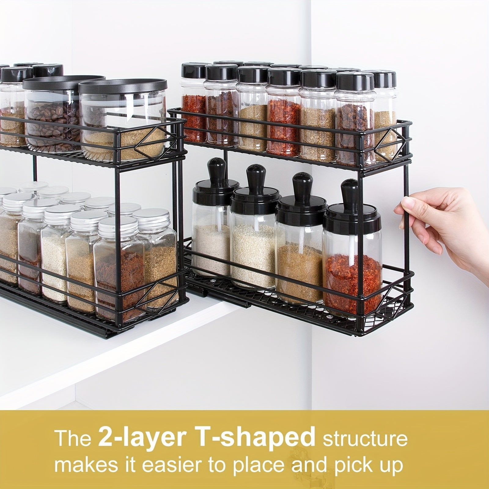 Pull Out Spice Rack Kitchen Organization