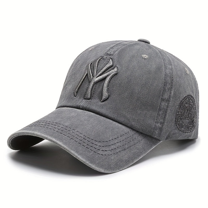 Vintage Embroidered Baseball Cap Washed Distressed Sunscreen Dad Hat Adjustable