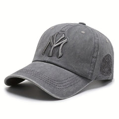 Vintage Embroidered Baseball Cap Washed Distressed Sunscreen Dad Hat Adjustable
