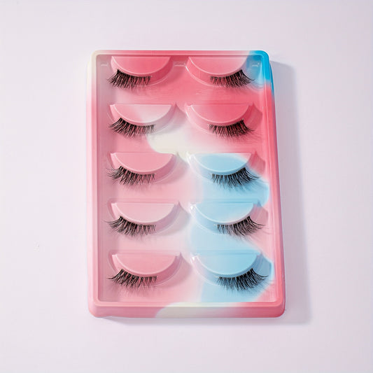 5 Pairs Natural Look Semi-Transparent False Eyelashes for Cosplay