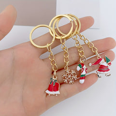 20pcs Christmas Keychain Metal Key Ring Purse Bag Charm Decoration Party Favors