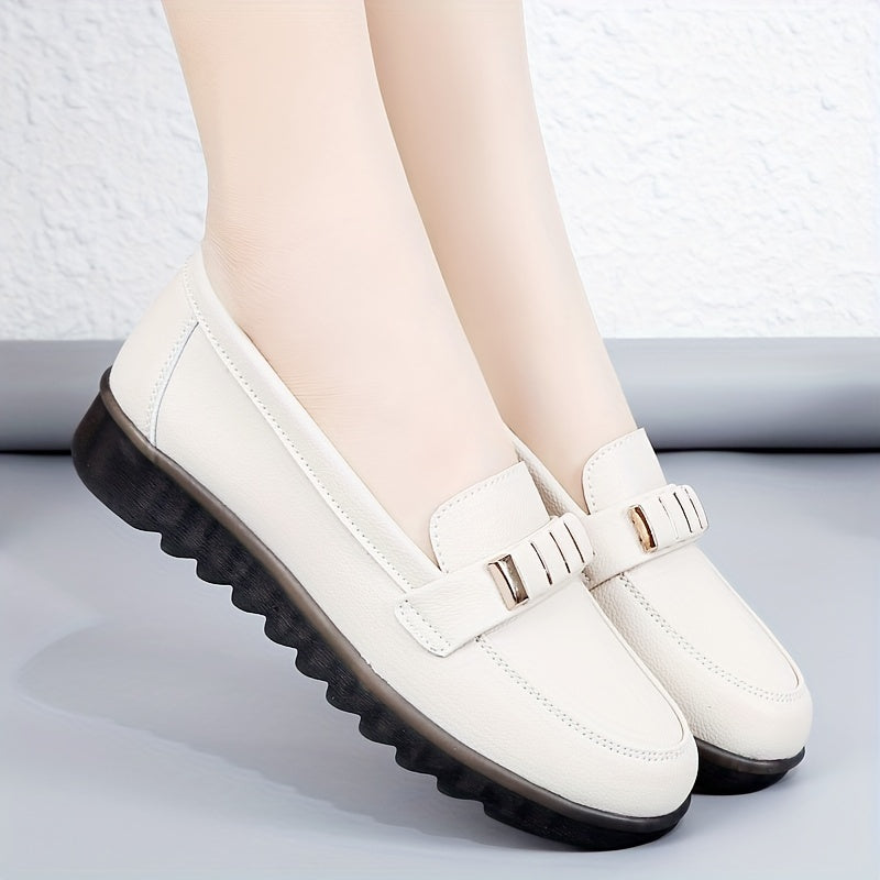 Women's Metal Decor Flat Shoes Comfortable Slip On Anti-Skid Shoes