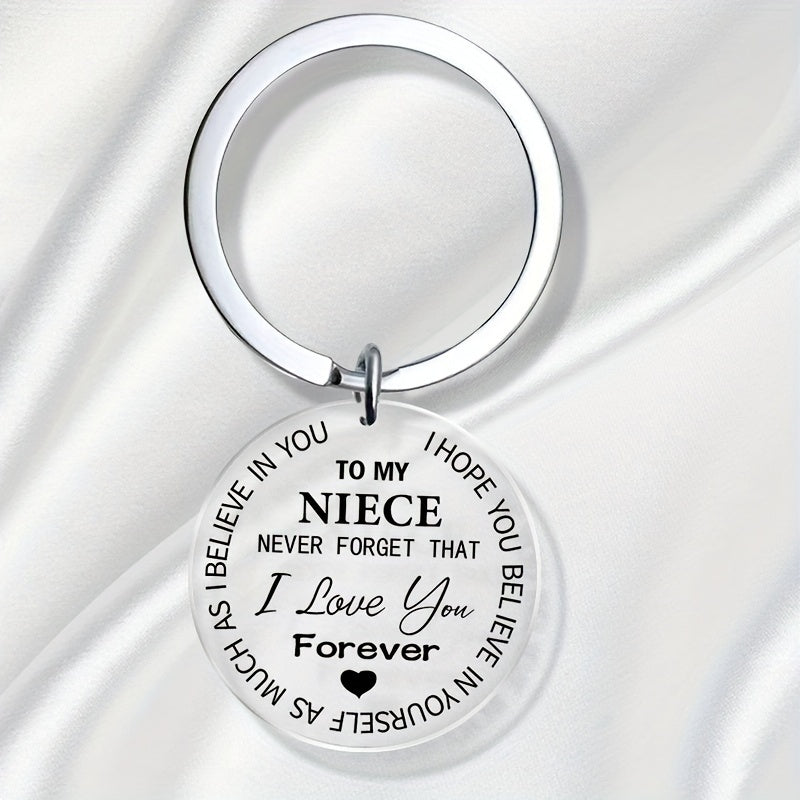 Believe Engraved Keychain for Niece - Graduation Gift - Handbag Accessory