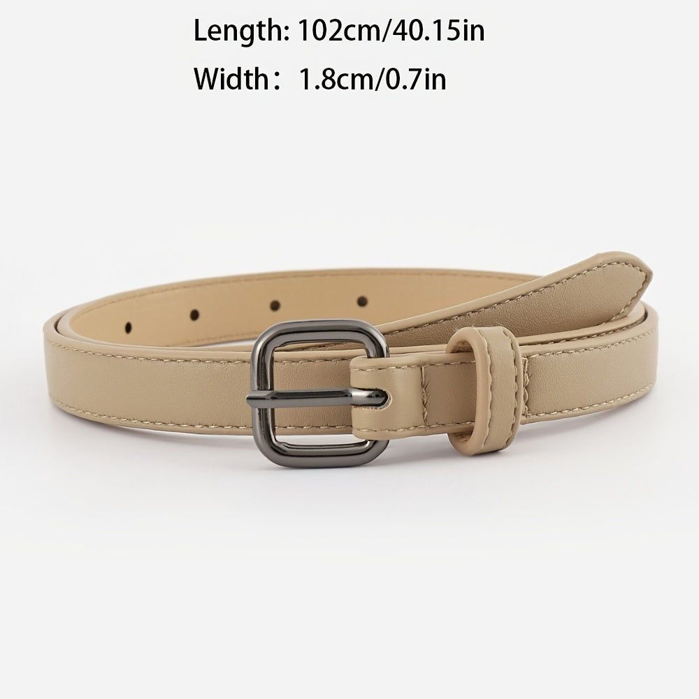 Soft Solid Thin Leather Belt for Women