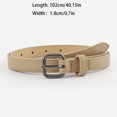 Soft Solid Thin Leather Belt for Women