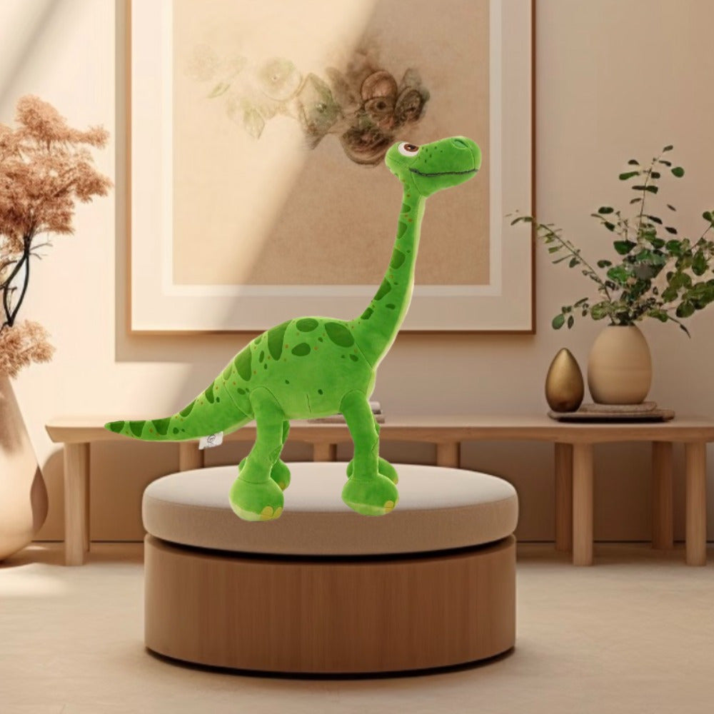 Adorable Green Dinosaur Plush Toy Soft Cuddly Polyester Fiber Stuffed Animal