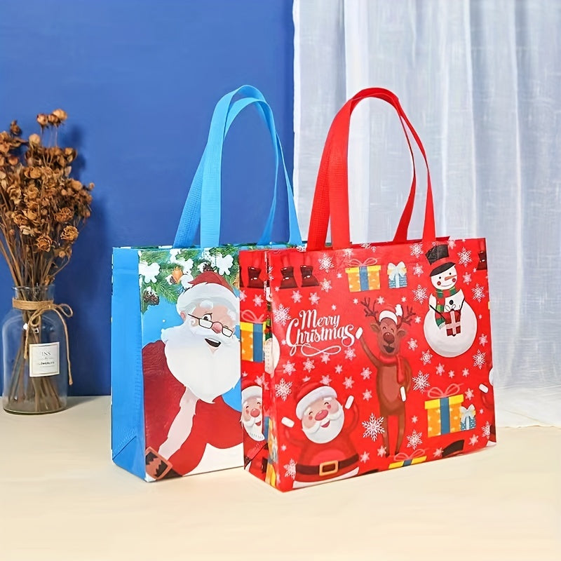 Christmas Gift Bag Double Handle Shopping Bag Holiday Party Gift Packaging Bag