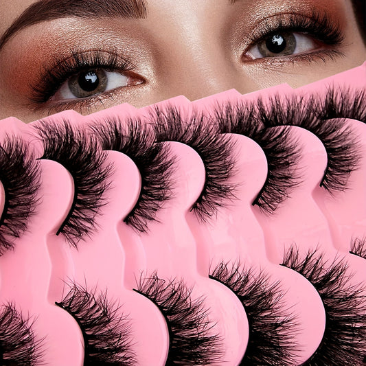 7 Pairs Fluffy Fox Eye False Eyelashes for Dramatic Look