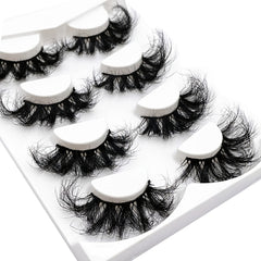 4 Pairs 25mm 5D Fluffy Natural Faux Mink Eyelash Extension