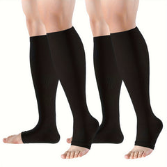 2 Pairs Open Toe Compression Socks for Women and Men