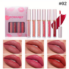 6-color Matte Velvet Lipstick Set Long Lasting Liquid Tint for Women