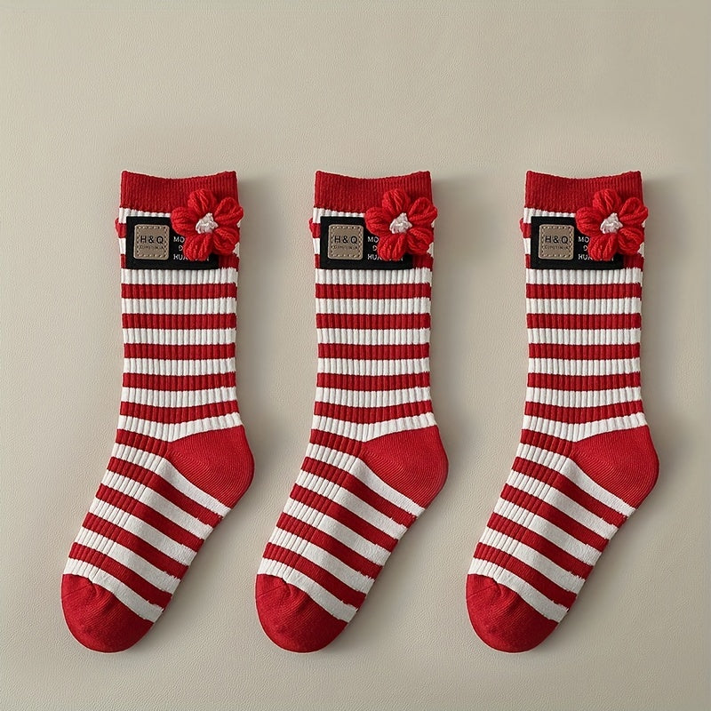 3 Pairs Kids Cartoon Christmas Socks Lucky Warm Cozy Winter Children s Socks