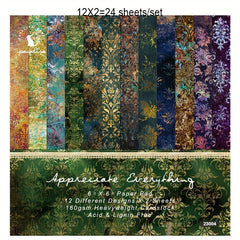 24pcs A6 Background Paper Leaf Demitint Wave Point Element Paper Album Scrapbook