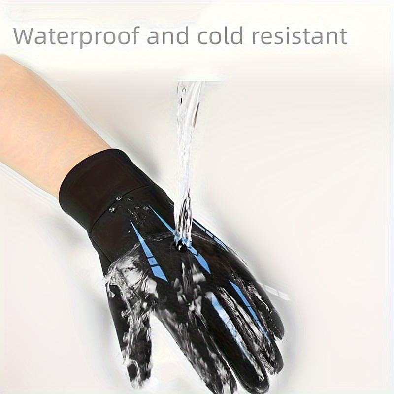 Heated Winter Plush Windproof Gloves Non Slip