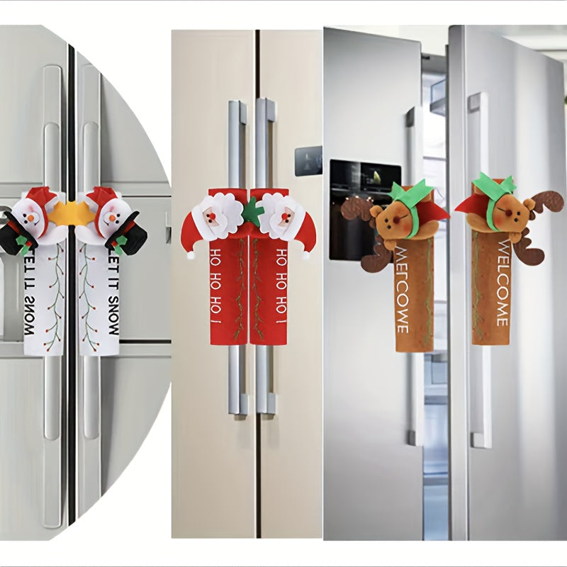 Christmas Santa Claus Fridge Handle Cover