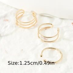 3 Pcs Metal Toe Ring Set for Ladies