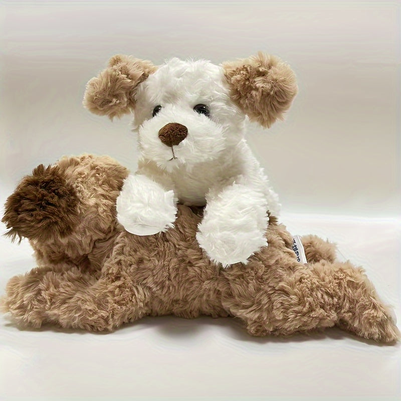 Plush Dog Toy Adorable Brown & Puppy Designs Soft Polyester for Holiday Decor