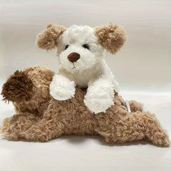 Plush Dog Toy Adorable Brown & Puppy Designs Soft Polyester for Holiday Decor