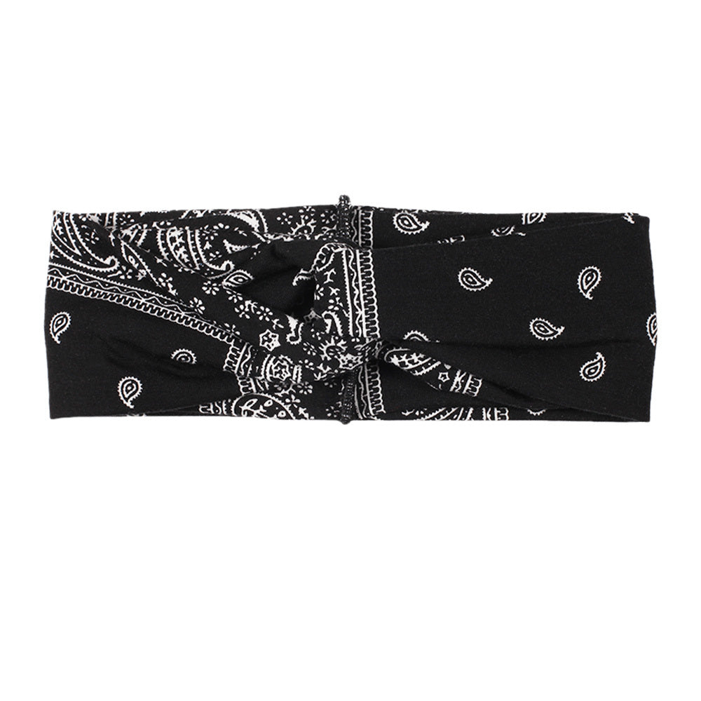 Boho Paisley Knot Wide Headband Stretch Hair Wrap Yoga Running Workout Hairband