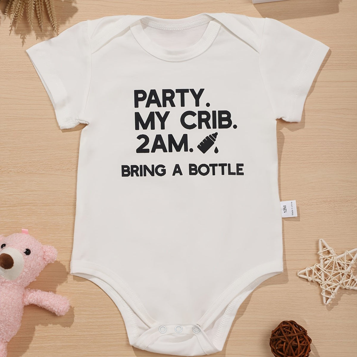 Cotton Baby Romper Fun Letter Printed Onesie 0-24M